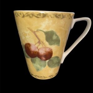 Cortland Cheri Blum 222 Fifth Plums Stoneware Coffee Tea Mug 14 Oz 2 Sided